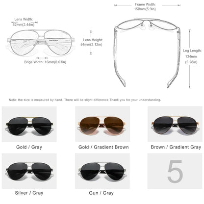 KINGSEVEN 7777 Polarized Pilot Sunglasses – Stainless Steel Frame, UV400, Unisex