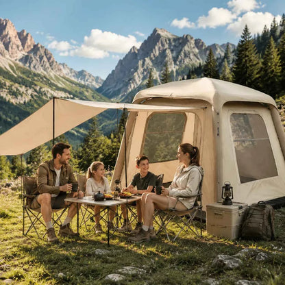 Portable Inflatable Camping Tent with Air Pump – Waterproof Windproof Family Air Tent, 5–8 Person