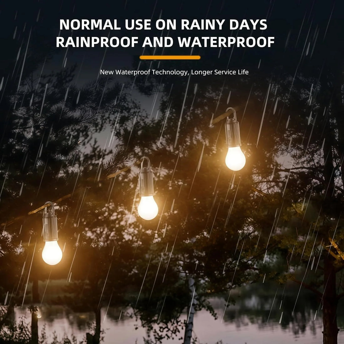Solar Camping Light: Type-C, 3 Modes, Waterproof. Portable for Hiking &amp; Emergencies.