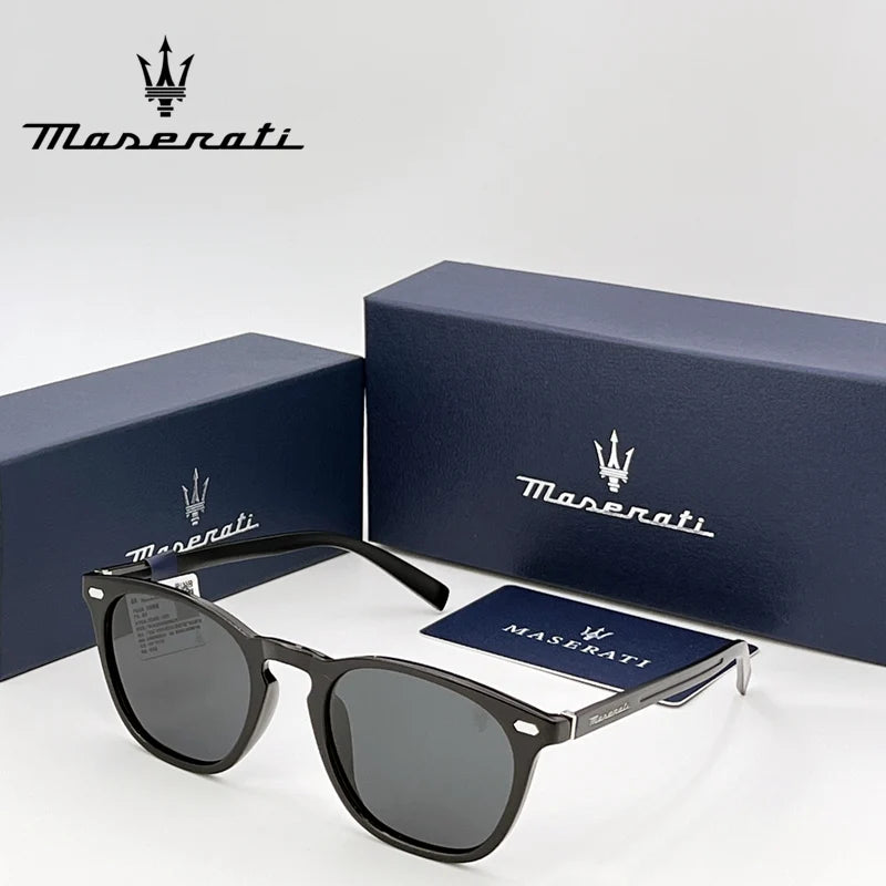 MASERATI 90173 Polarized Round Sunglasses – TR-90 Frame, UV400, Unisex