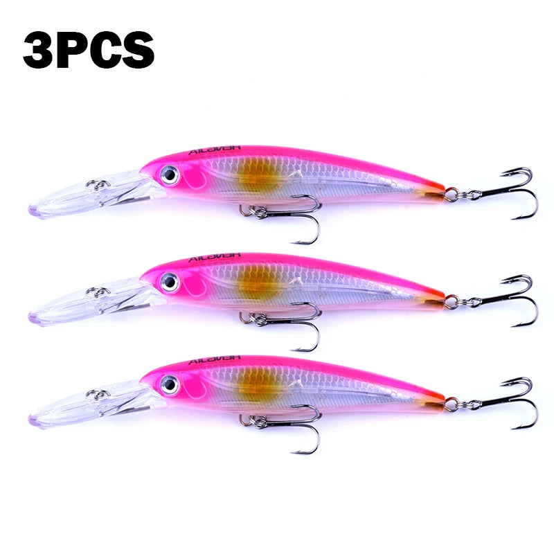 170mm 30g Minnow Fishing Lure – Hard Bait Wobbler for Bass, Pike &amp; Saltwater Trolling