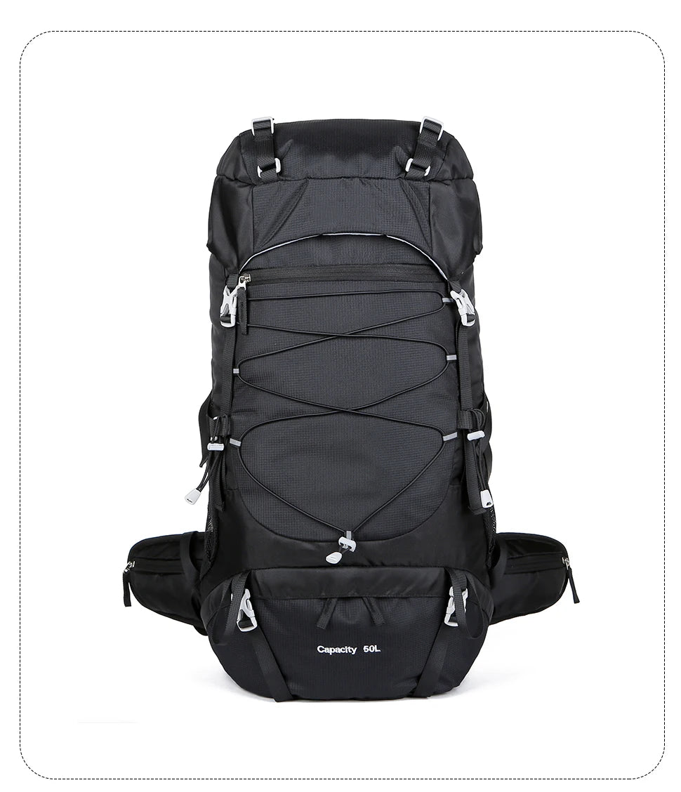 WESTTUNE 50L Hiking Backpack with Rain Cover Multifunctional Mountaineering Bag