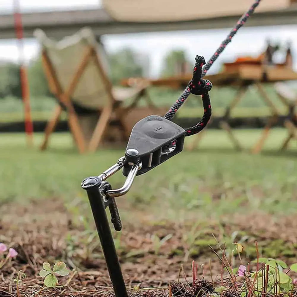 Camping Tent Adjustable Rope Fastener Fixed Buckle Pulley Tensioner Ratchet Hangers Lights Lifting Camping Awning Wind Rope