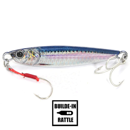 B&amp;U Rattle Metal Jig – Saltwater Fishing Lure, Long Casting, 40g / 60g / 80g