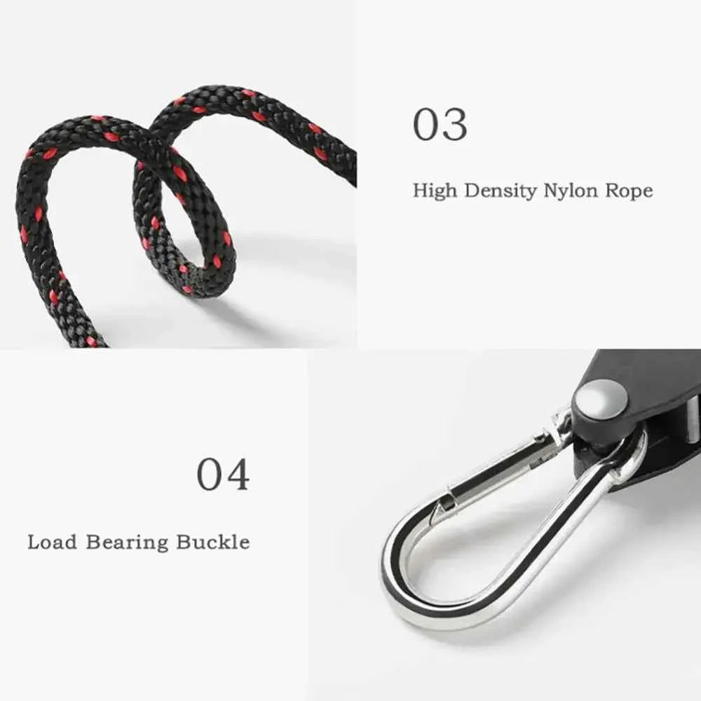 Camping Tent Adjustable Rope Fastener Fixed Buckle Pulley Tensioner Ratchet Hangers Lights Lifting Camping Awning Wind Rope