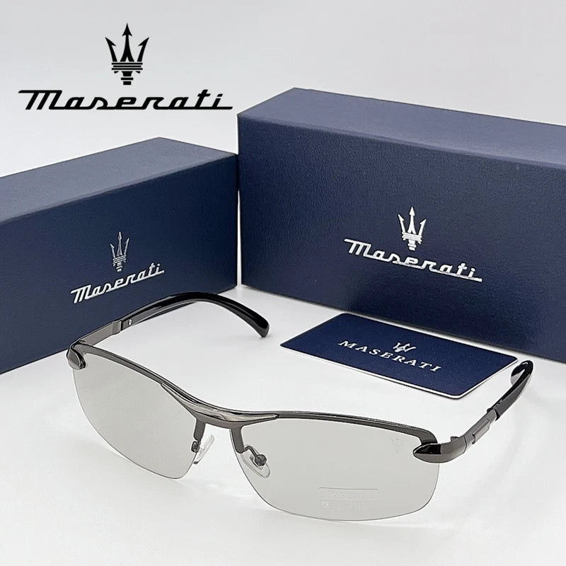 Maserati UV400 Polarized Sunglasses – Square Alloy Frame, Anti-Reflective TAC Lenses