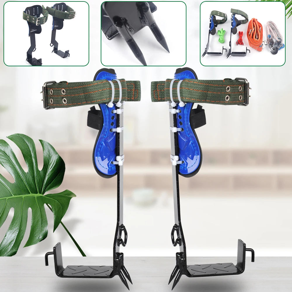 Tree Climbing Gear, Steel Pole Climbing Spikes, Safety Belt &amp; Rope, Climbing Tree Shoes, 100kg Load Capacity, Durable Tool