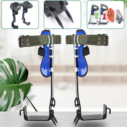 Tree Climbing Gear, Steel Pole Climbing Spikes, Safety Belt &amp; Rope, Climbing Tree Shoes, 100kg Load Capacity, Durable Tool