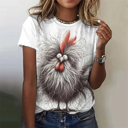 3D Printed Rabbit T Shirt For Women Cute Animal Pattern Short Sleeves Summer Casual Fashion Street O-Neck Tees Oversize T-Shirts