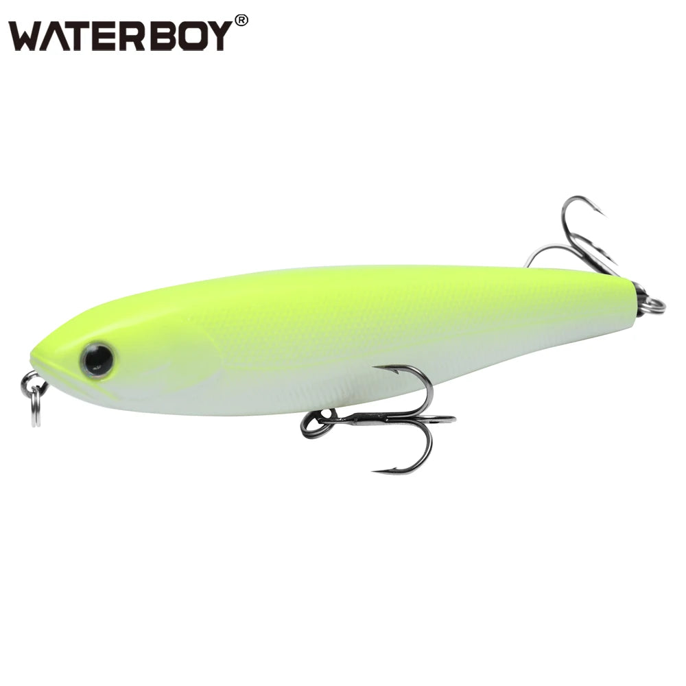 WATERBOY Pencil Stickbait – Walk-the-Dog Topwater Lure, 8.5cm / 9.5cm / 12.8cm, 32 Colors