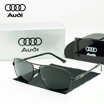 Audi Polarized Sunglasses – Unisex UV400 Square Aviator Alloy Frame Business &amp; Driving Shades