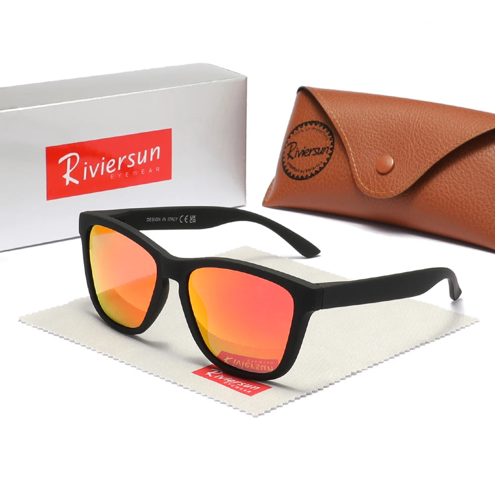 RIVIERSUN Classic Polarized Sunglasses – UV400 Unisex Retro Square Eyewear