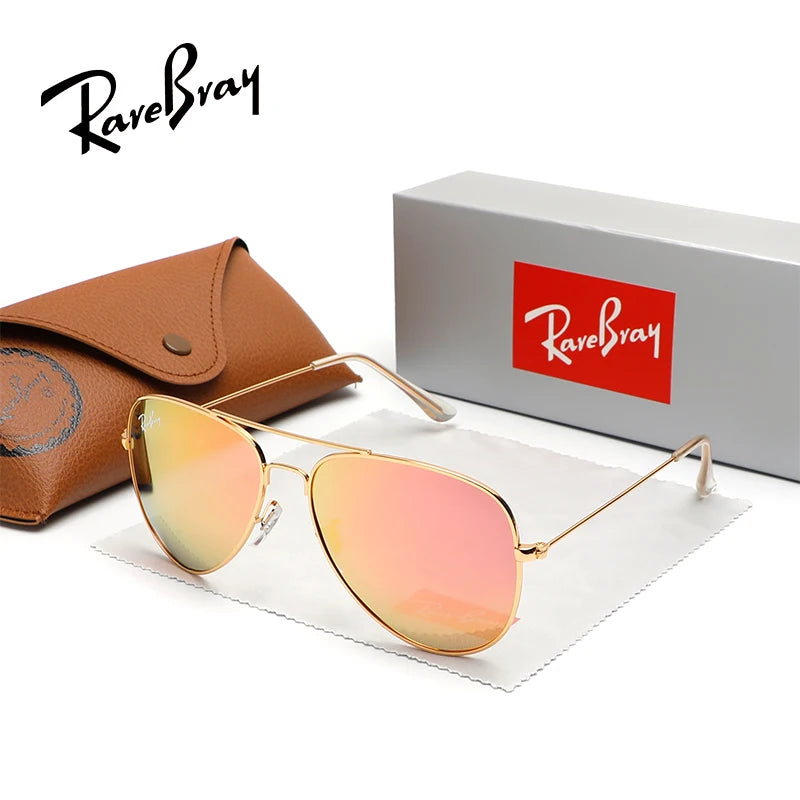 Pilot Polarized Sunglasses – Unisex Alloy Frame UV400 Anti-Glare Aviator Shades for Driving &amp; Travel
