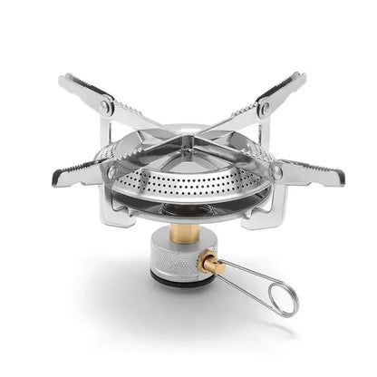 Portable Windproof Camping Gas Stove – Stainless Steel &amp; Brass Stove Head for Outdoor Cooking, Hiking &amp; Picnic (3–5 Person)