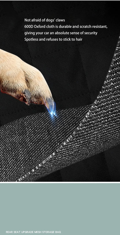 Waterproof Dog Car Seat Cover &amp; Hammock – Plaid Nylon | Breathable | Small, Medium &amp; Large Dogs | Gray &amp; Black