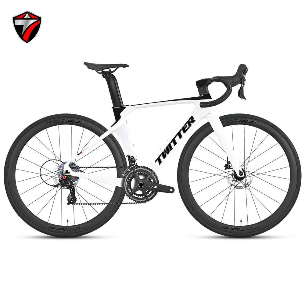 R5pro Carbon Fiber Road Bike 22/24 Speed Racing with Hydraulic Disc Brakes Available in 7 Sizes - 43.5/46/48/50/52/54/56