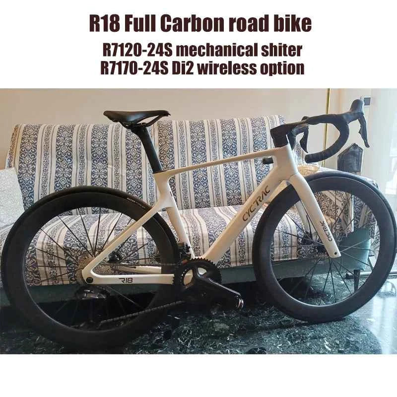 Light Weight Full Carbon Road Bicycle R18 700*28C Racing Bike with R7120-24S Mechanical Shifter/R7170-24S Wireless Di2 Groupsets