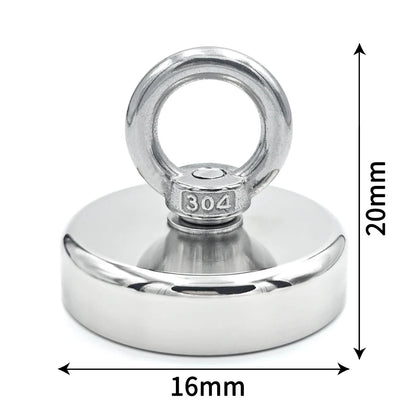 N52 Neodymium Fishing Magnet – Super Strong Rare Earth Magnet with Countersunk Hole &amp; Eyebolt for Magnet Fishing &amp; Salvage