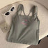 Summer Cute Girly Style HelloKitty Printed Suspender Vest with Chest Pad Slim Pinch Waist Versatile Vintage Top