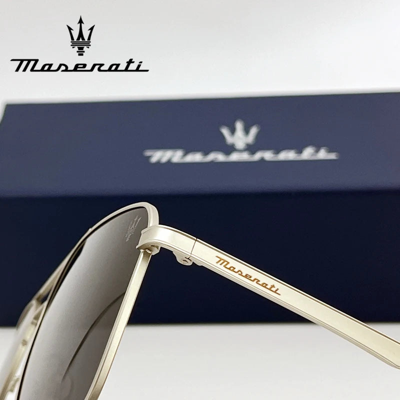 Maserati UV400 Polarized Sunglasses – Square Alloy Frame, Anti-Reflective TAC Lenses