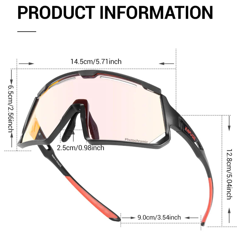 Kapvoe Photochromic Sunglasses for Men Cycling Glasses UV400 Sports Outdoor MTB Baseball Eyewear Women Sunglasses Cycling