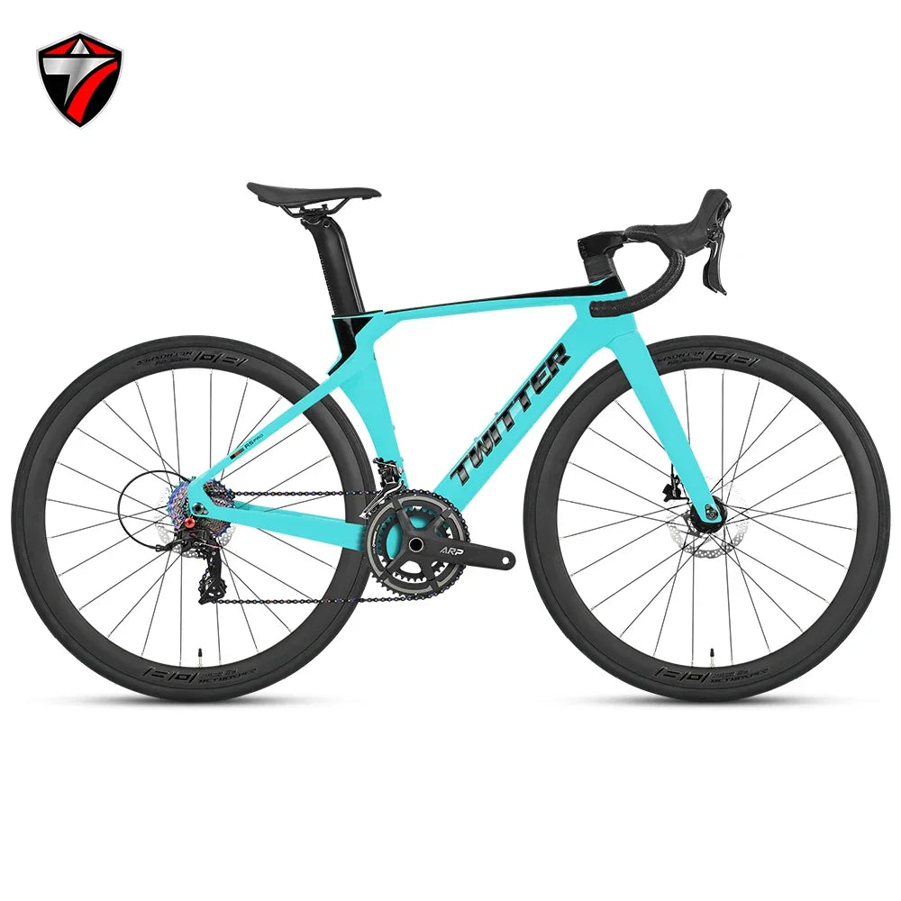 R5pro Carbon Fiber Road Bike 22/24 Speed Racing with Hydraulic Disc Brakes Available in 7 Sizes - 43.5/46/48/50/52/54/56