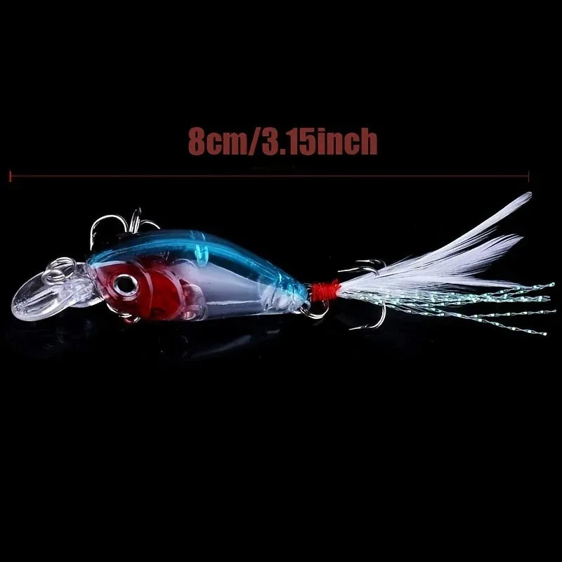 5pc Minnow Crankbait Fishing Lure Set – 4g / 4.5cm Wobbler Hard Bait Kit (Mixed Colors)