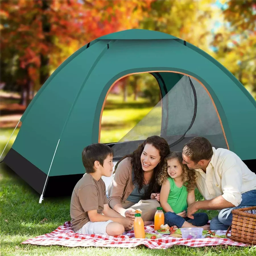 2-3 Person Instant Pop-Up Camping Tent – UV Protection, Waterproof 600D Oxford with Reflective Mylar for Beach, Hiking &amp; Travel