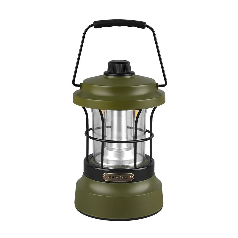 Retro Camping Lantern – USB Rechargeable Portable Tent Light for Camping &amp; Outdoor Use