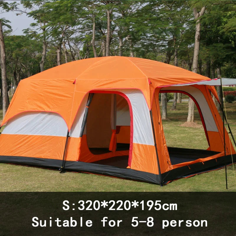 2-Bedroom Family Camping Tent – 5 to 8 Person Double Layer Cabin Tent, Rainproof