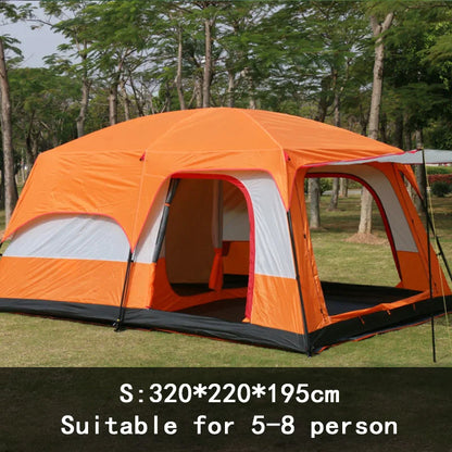2-Bedroom Family Camping Tent – 5 to 8 Person Double Layer Cabin Tent, Rainproof