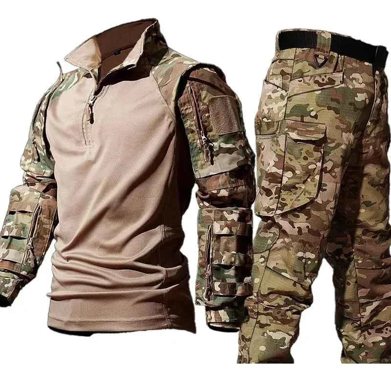 Camo Suits Tactical Shirts Training Sets Multi-pocket Army Multicam Uniforms Work Wear Pants Hunting Clothes Wear-resisting