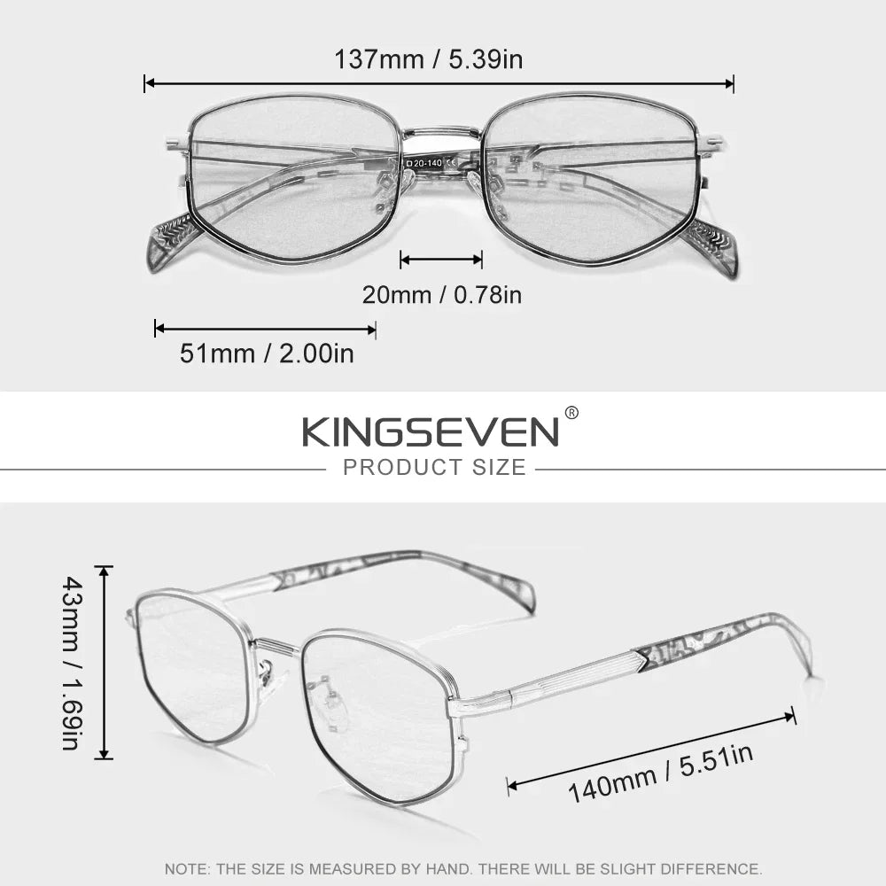 KINGSEVEN 9019 Small Oval Sunglasses – Alloy Frame, UV400, Unisex