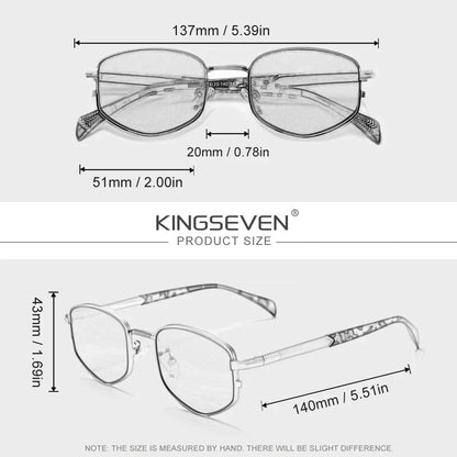 KINGSEVEN 9019 Small Oval Sunglasses – Alloy Frame, UV400, Unisex