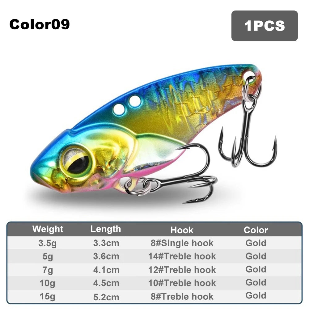 1PCS 3.5g/5g/7g/10g/15g VIB Fishing Lure Rattlesnake Iron Jig – Ultimate Long-Cast Hard Lure for Predatory Fish