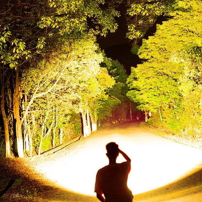 Super Bright Headlamp Dual Laser Motion Sensor Headlight 18650 USB Rechargeable Torch Yellow Light for Fog Night Running Fishing