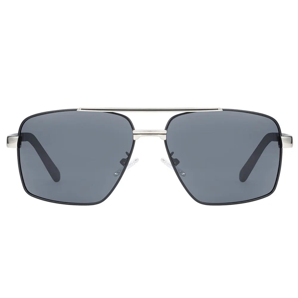 BARCUR BC8035 Polarized Pilot-Square Sunglasses – Stainless Steel, UV400, Unisex