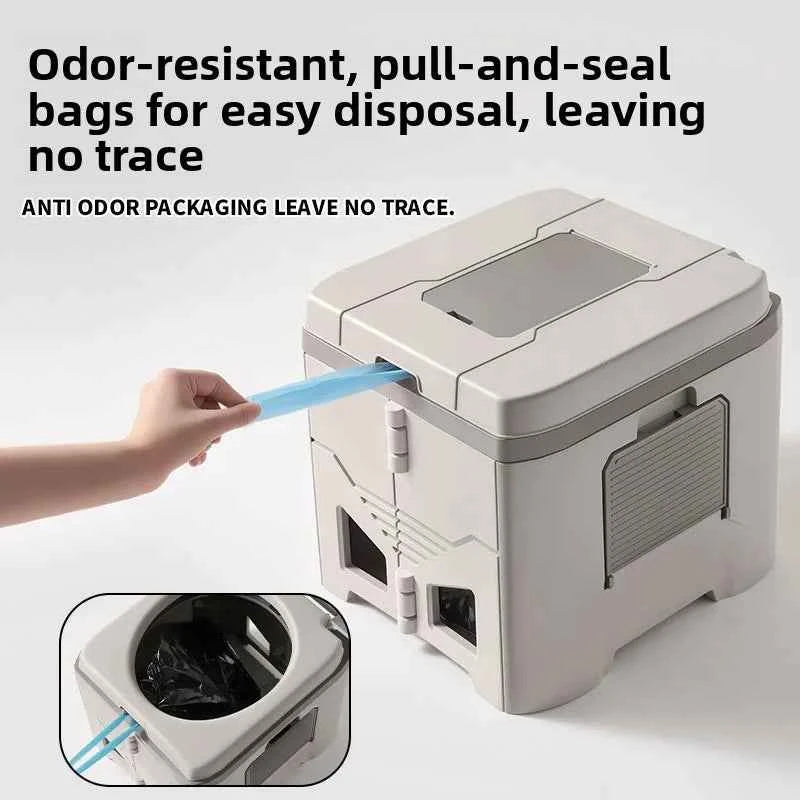 Folding Portable Camping Toilet – Odor-Proof | Adult Commode | Car Emergency &amp; Outdoor Use | 3 Colours