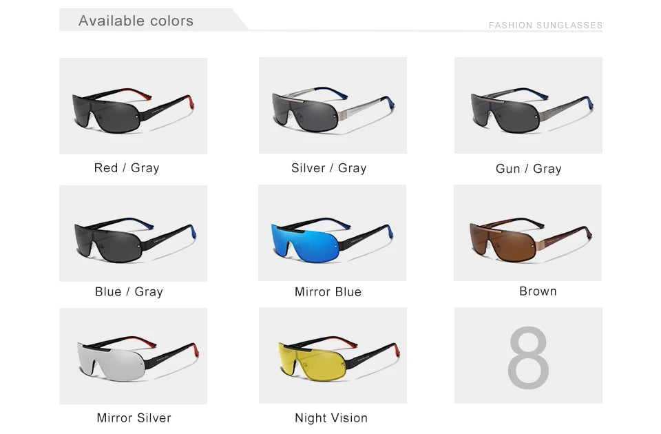 KINGSEVEN 7716 Aluminum Shield Sunglasses – Polarized, UV400, Cycling &amp; Driving, Unisex