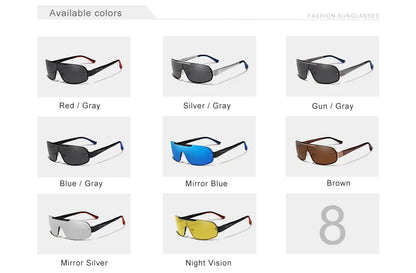 KINGSEVEN 7716 Aluminum Shield Sunglasses – Polarized, UV400, Cycling &amp; Driving, Unisex