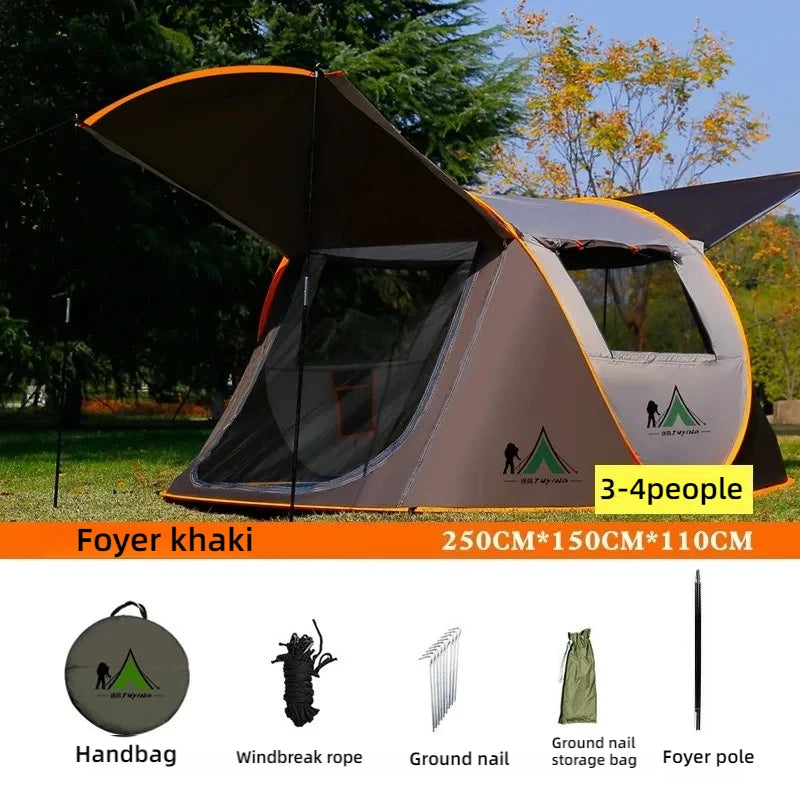 Automatic Pop-Up Camping Tent – 3 to 8 Person Family Tent, Waterproof, Instant Setup