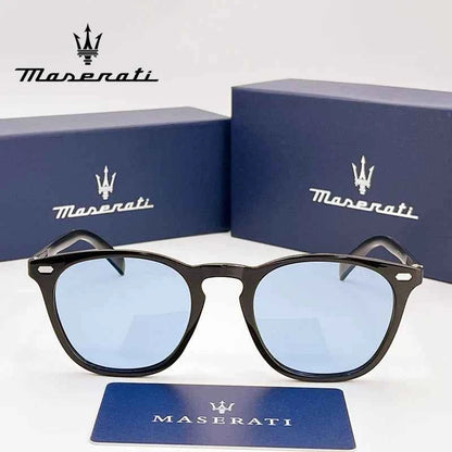 MASERATI 90173 Polarized Round Sunglasses – TR-90 Frame, UV400, Unisex
