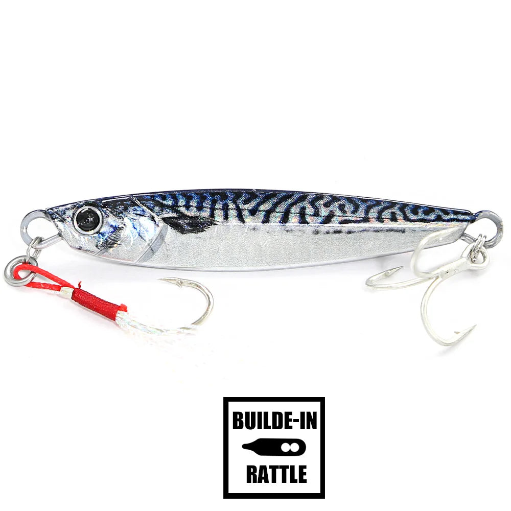 B&amp;U Rattle Metal Jig – Saltwater Fishing Lure, Long Casting, 40g / 60g / 80g