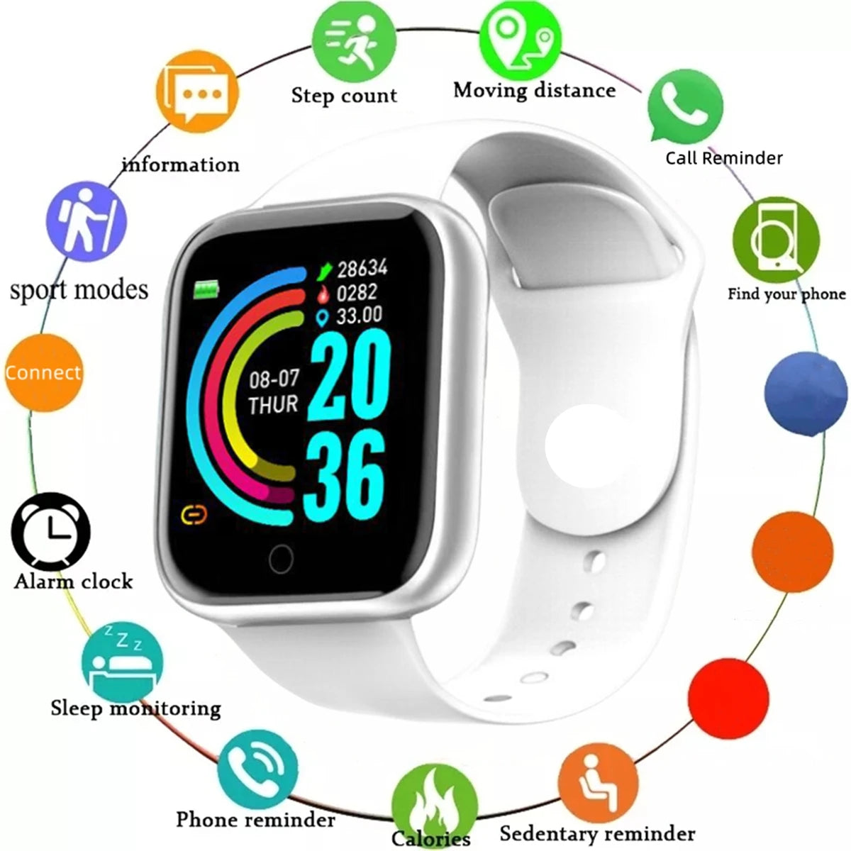 Fitness Smartwatch | Heart Rate, Sleep &amp; Activity Tracker | Android &amp; iOS