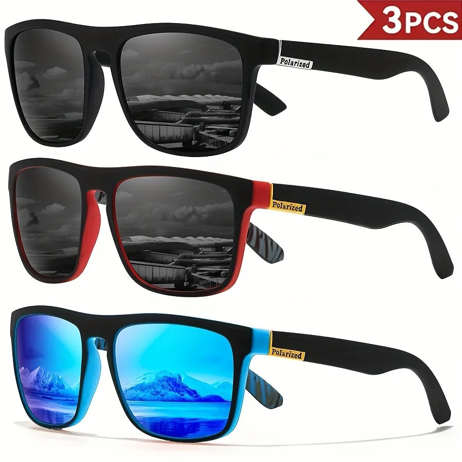 Polarized Square Sports Sunglasses UV400 – Driving, Fishing &amp; Cycling (1, 2, 3 or 4 Pack)