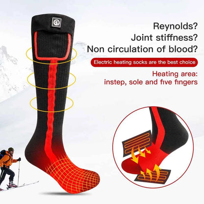Savior Heat SS04R Heated Socks – Far-Infrared Electric Thermal, 3-Heat Settings, 7.4V Rechargeable, Unisex S–XL