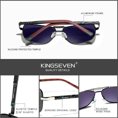 KINGSEVEN Classic Pilot Polarized Sunglasses – UV400 Aluminum Frame for Men &amp; Women