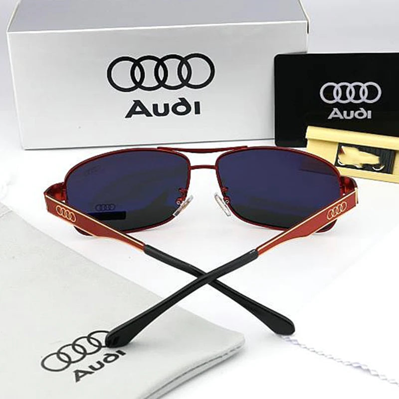 Audi Luxury Polarized Sunglasses – UV400 Anti-Reflective Rectangle Frame Unisex Driving &amp; Outdoor Eyewear (Model 55303)