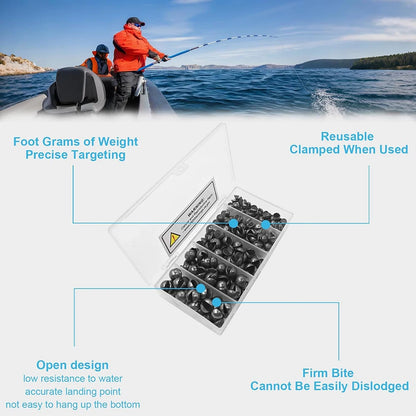 60/120 Pcs Lead Biting Set Open Lead Biting Bare Round Open Lead Raft Fishing Clip Lead Fishing Gear Lead Drop Platform Fishing