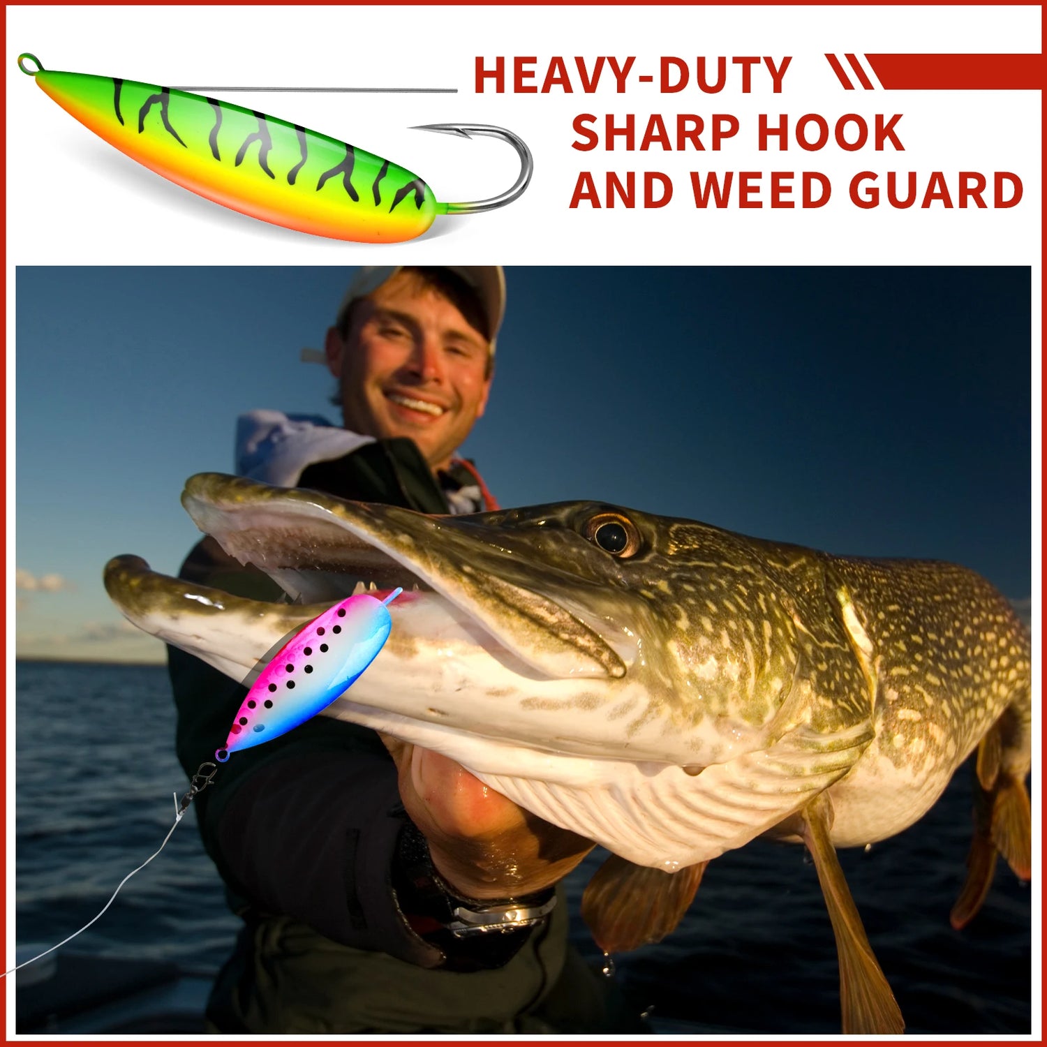 Weedless Spoon Lure Kit – 4pcs Spinner Metal Fishing Lures with Anti-Grass Hooks (8g/16g/19g)